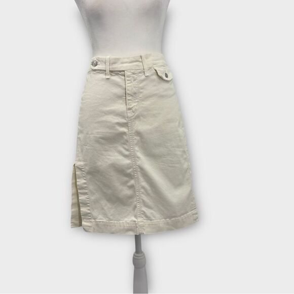 7 For All Mankind A-Line Above Knee Skirt in Bone Women’s Size 26 - Picture 1 of 9